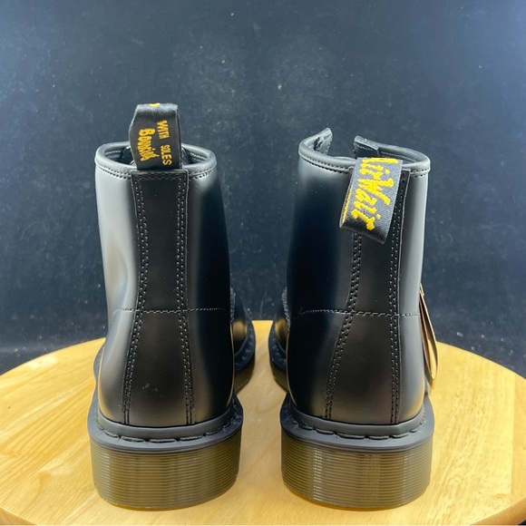 Dr Martens Doc Vegan 101 Felix Ankle Black Leather Boots Mens Size 10 - Picture 2 of 10